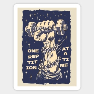 one rep at a time gym motivation Sticker
